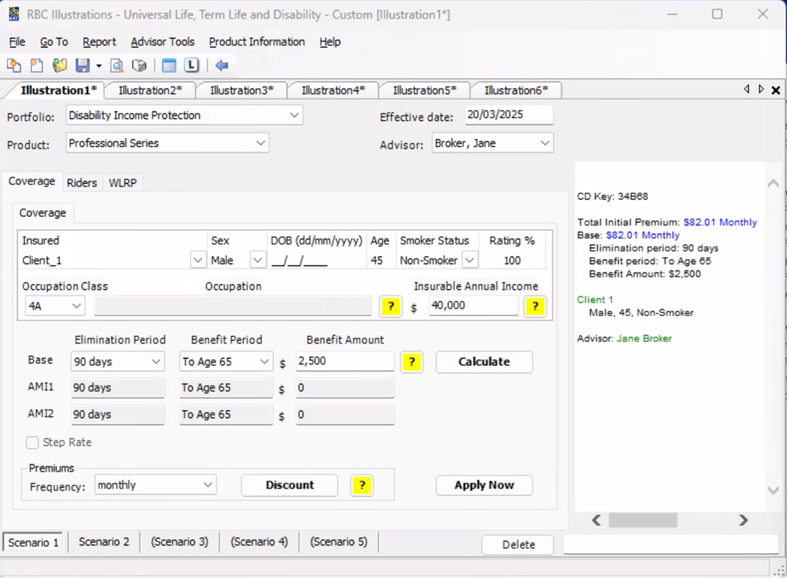 Old insurance quote interface 1